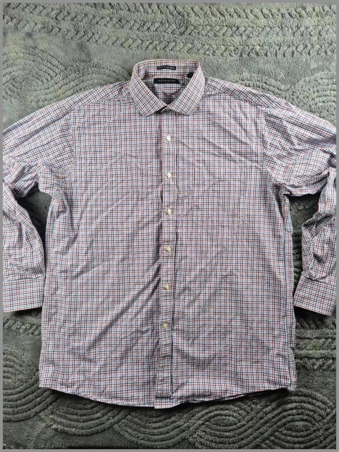 Chemise à Carreaux Bleue, Rouge et Blanche – Taille L