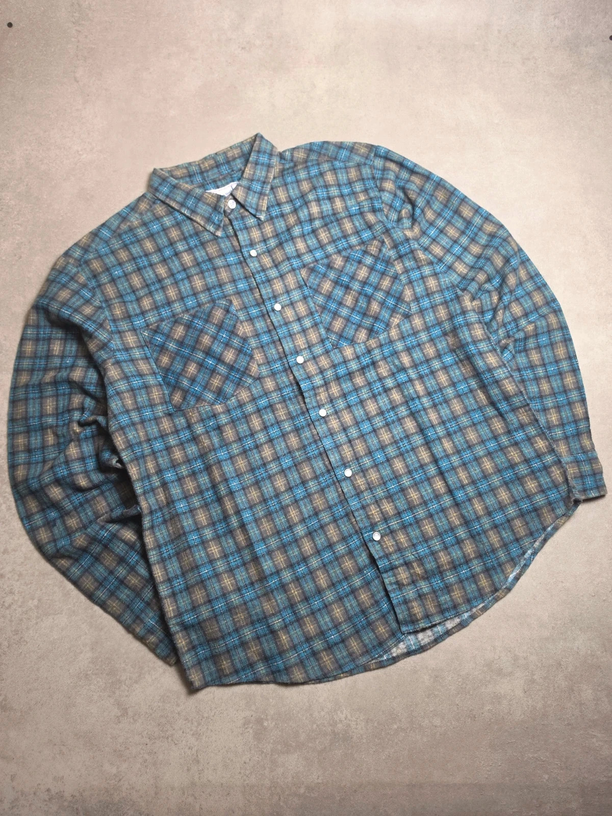 Chemise manche longue style bucheron Vintage casual joe Beige taille M
