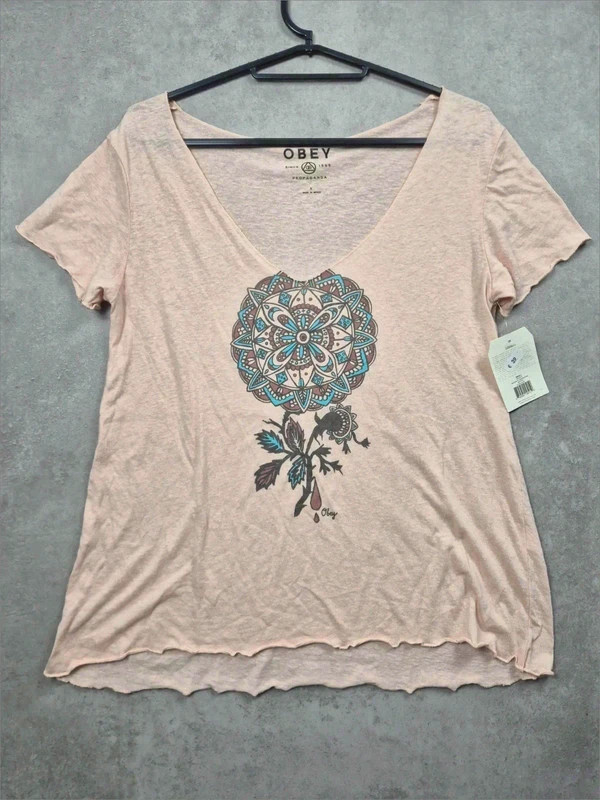 Tee-shirt Obey Rose Pâle taille S