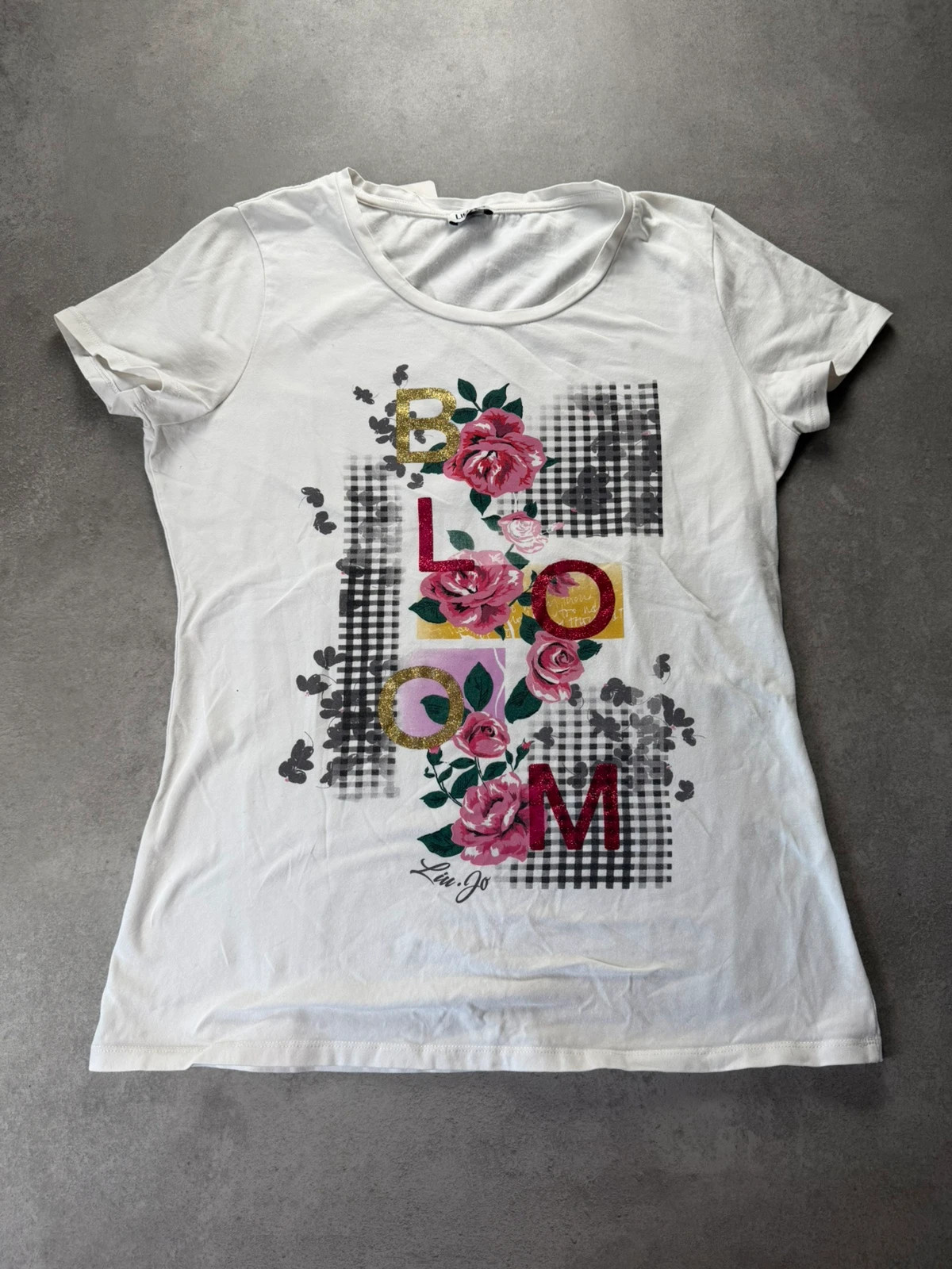 T-shirt Liu Jo Bloom fleurs blanc M LIU100