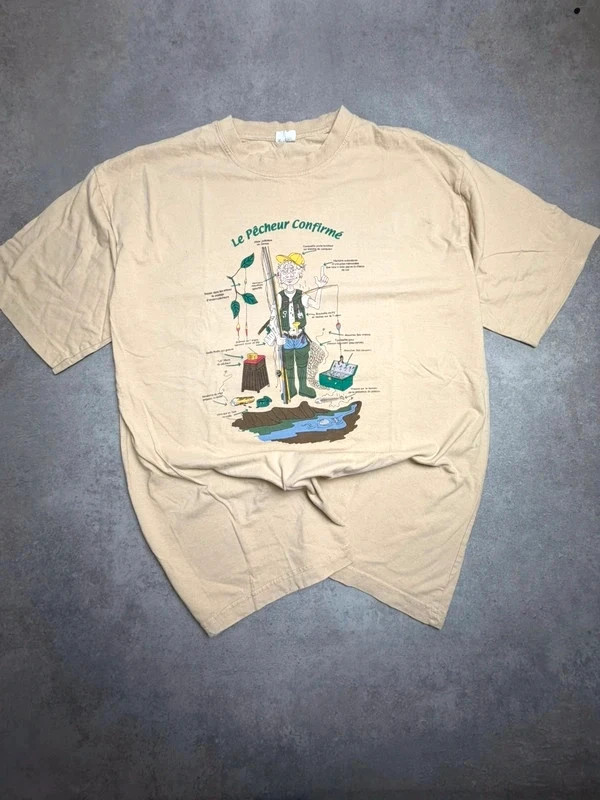 T-shirt Le pêcheur confirmé – humour vintage – taille XL pc2227