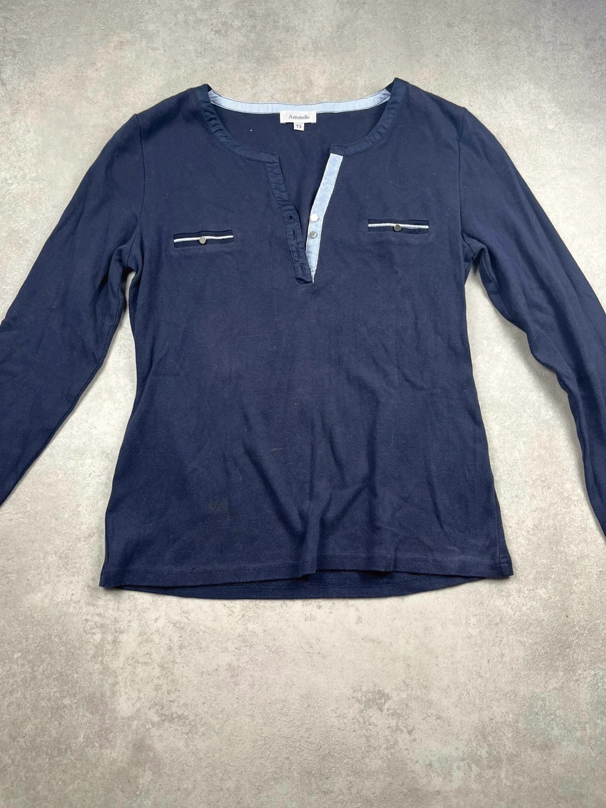 Tee-shirt manche longue Antonelle Bleu Marine taille M