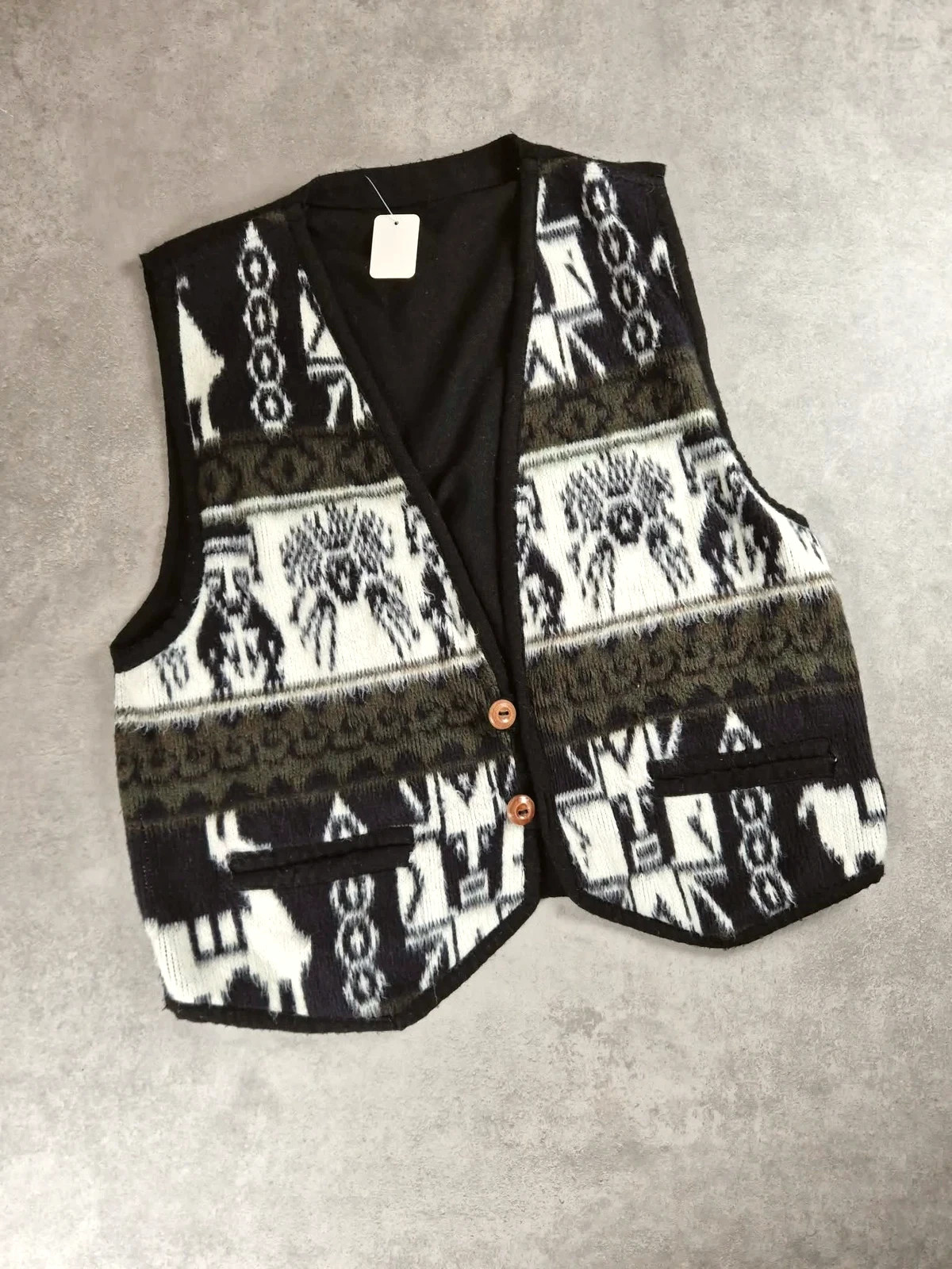 Cardigan sans manche Vintage Noir taille L NB234