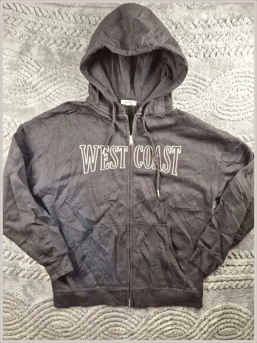 Veste zippée à capuche noire Garage "West Coast" brodée – Taille XS
