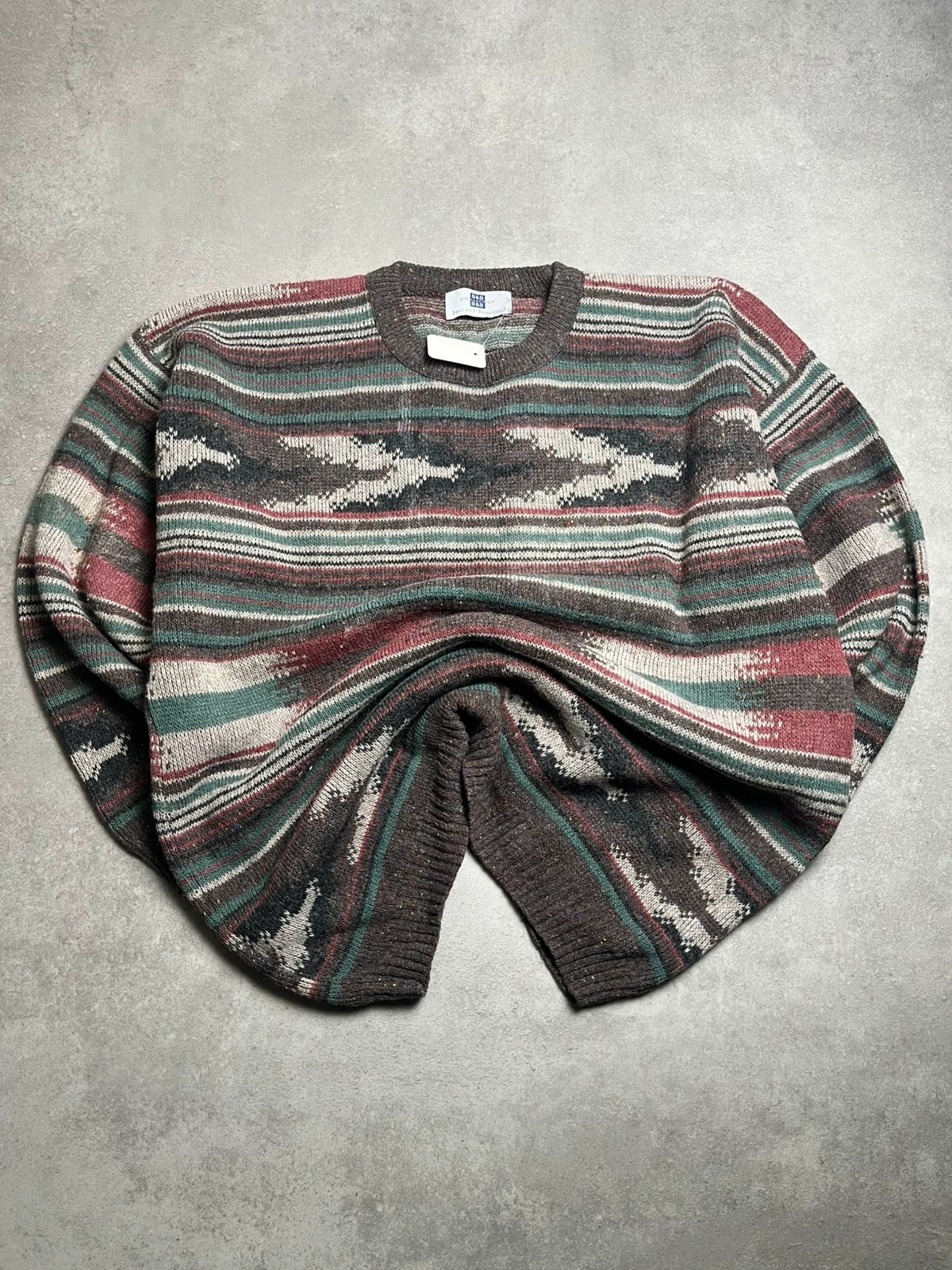 Pull vintage en laine B&b Marron taille XL BB1301