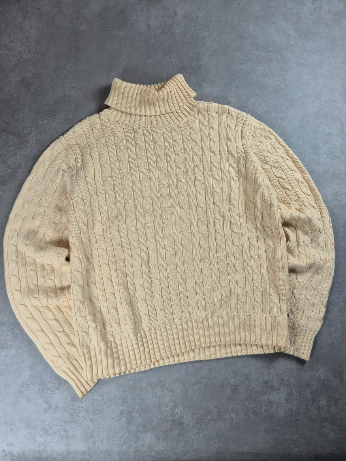 Pull torsadé Tommy hilfiger Jaune pale taille L TOM154