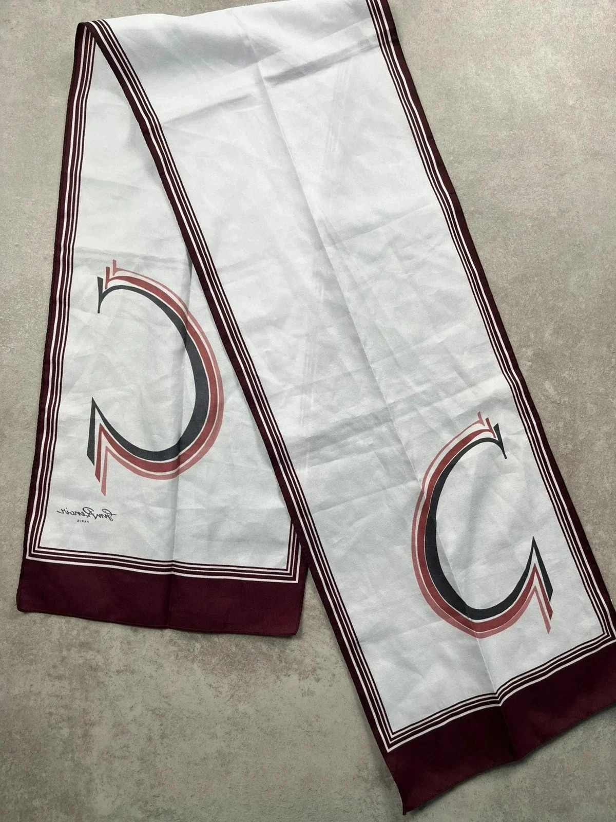 Foulard rectangle Guy renoir paris Blanc Taille TU