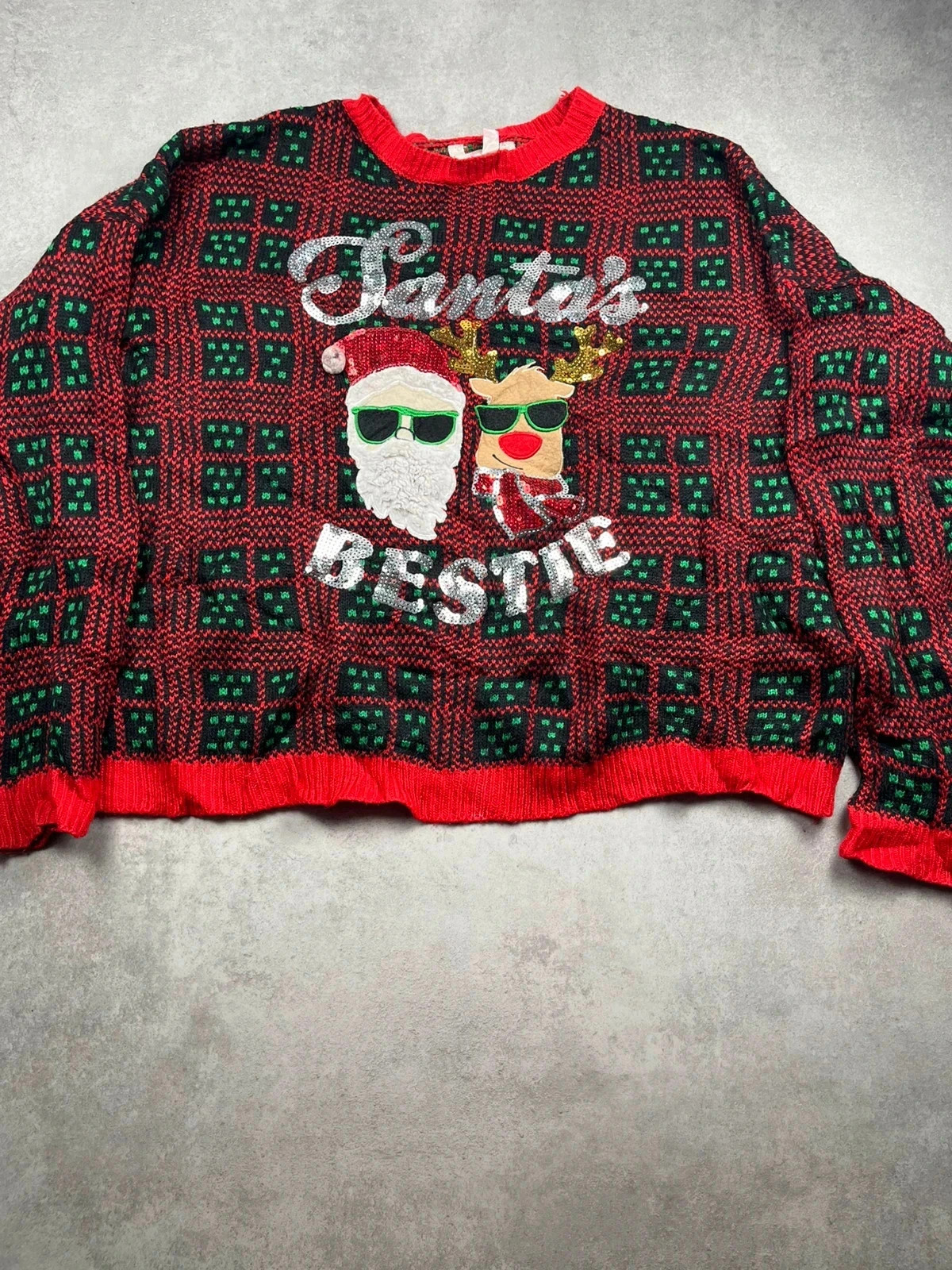 Pull de noel No boundaries Rouge taille XXL