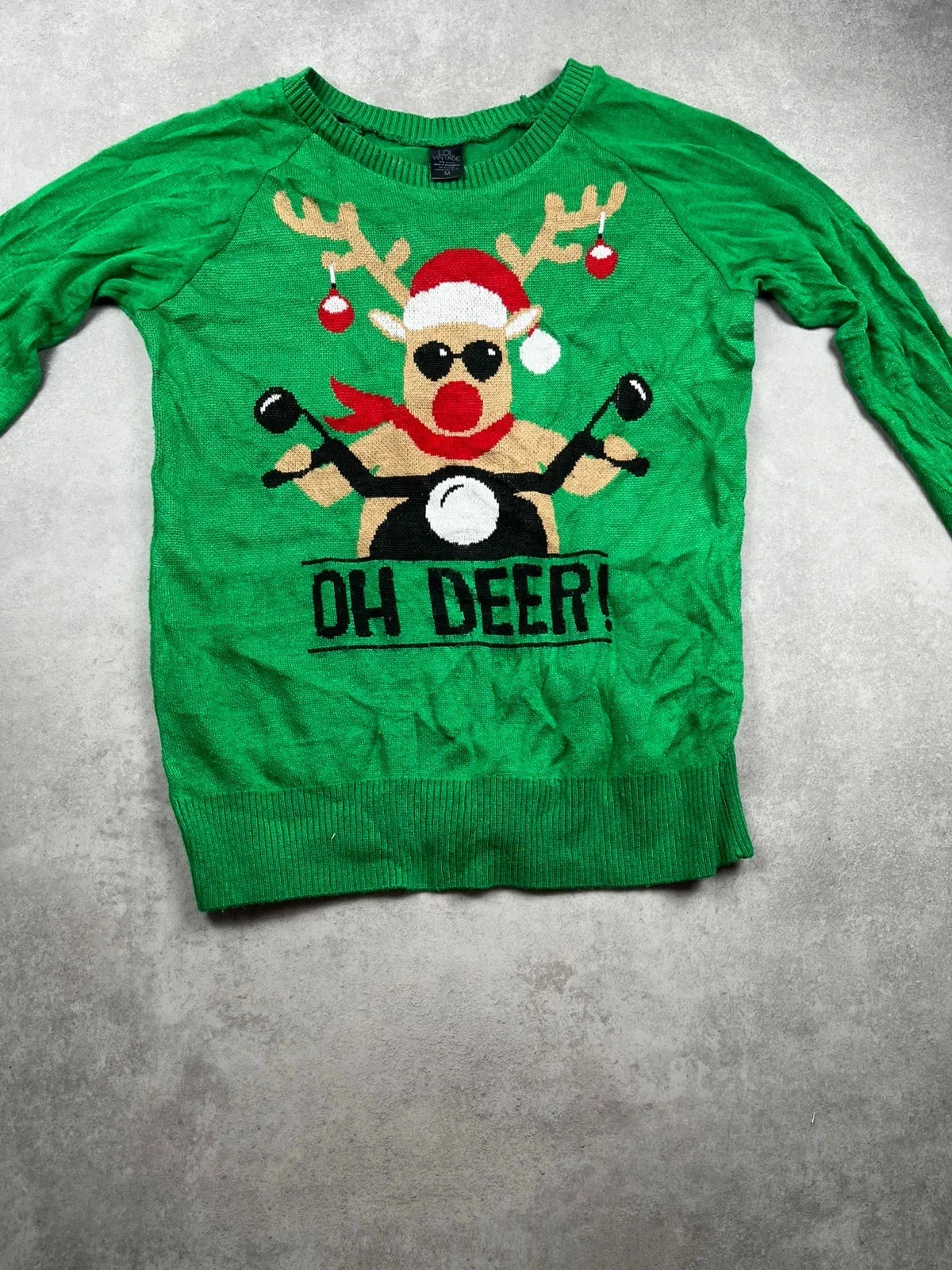 Pull de noel Lol vintage Vert taille M