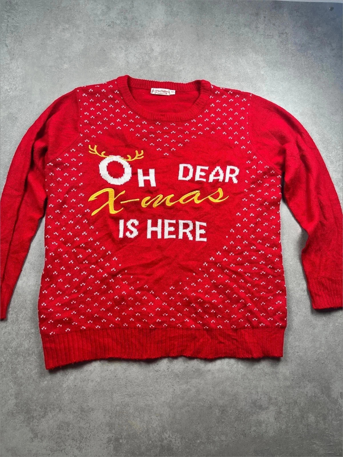 Pull de noel Merry christmas Rouge taille M