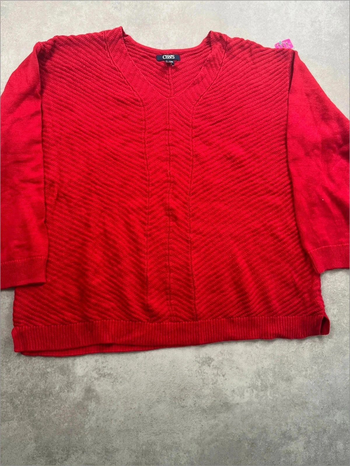 Pull col v Chaps Rouge Taille XXL