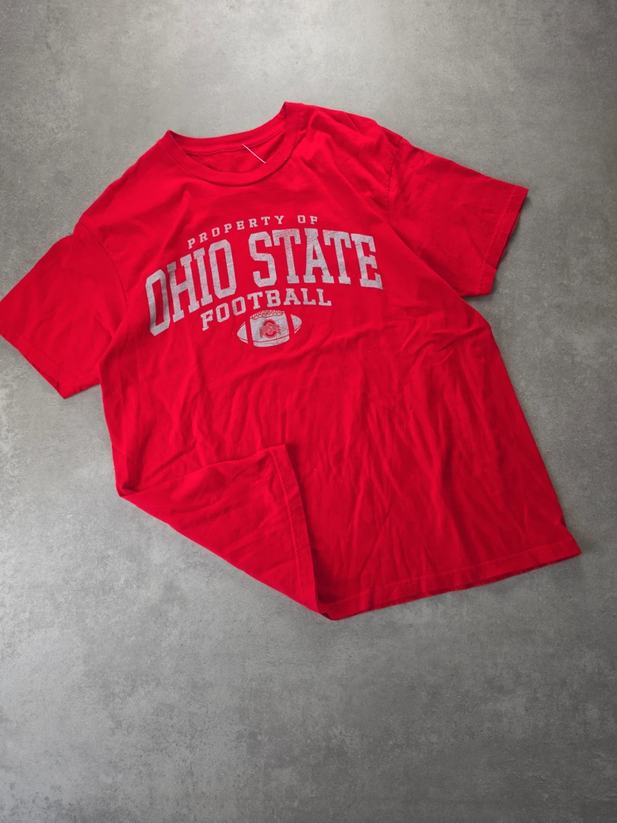 T-shirt Ohio State Football rouge vintage L NB091