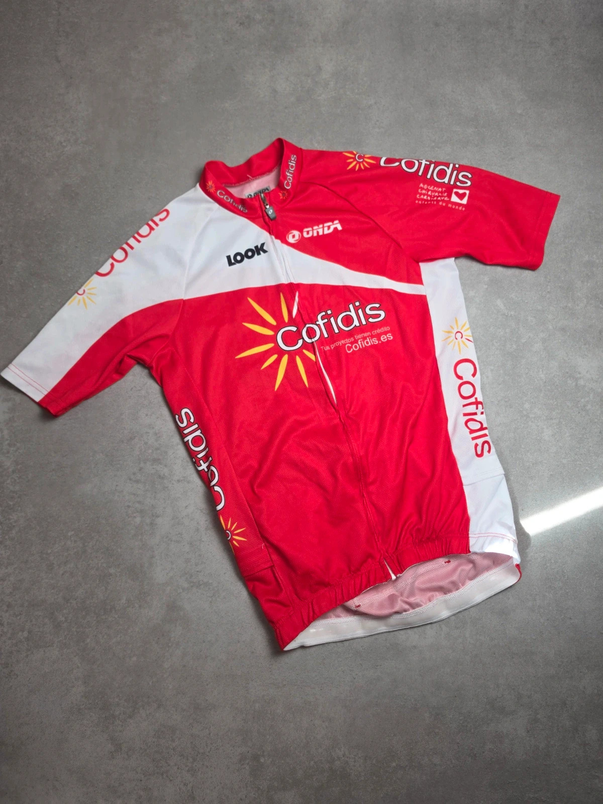 Maillot cyclisme Cofidis Look Onda dédicacé rouge COF236