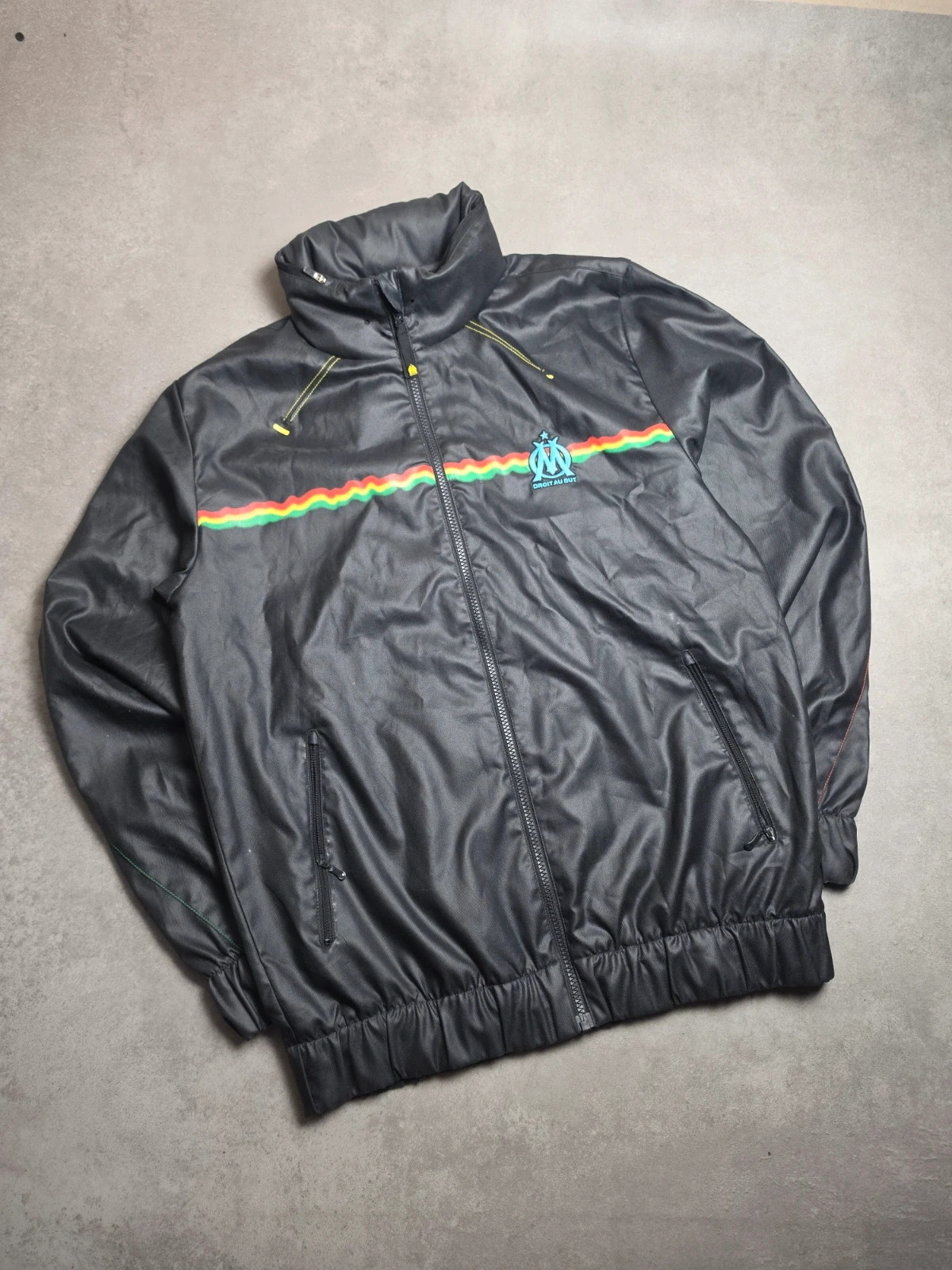 Veste Adidas Olympique de Marseille OM vintage rasta - noir - Taille M 2010