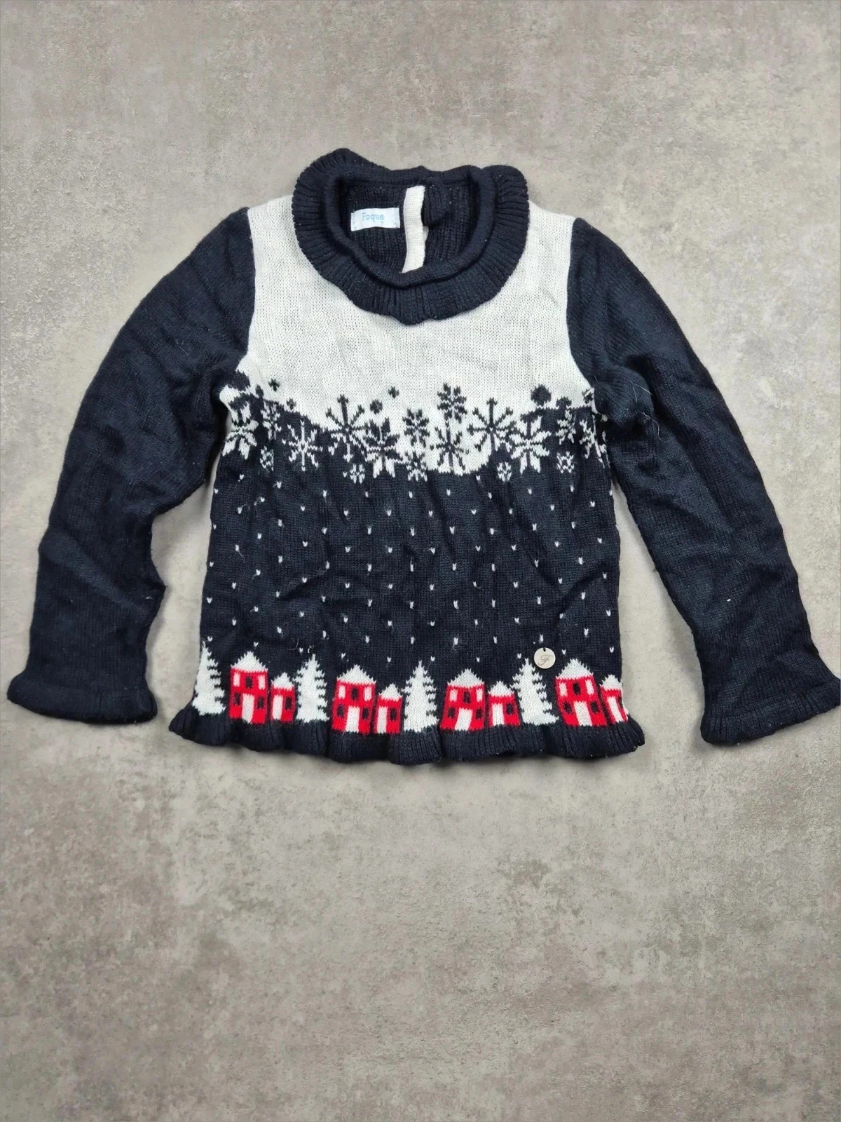 Pull de noel Foque Bleu Marine taille 7A