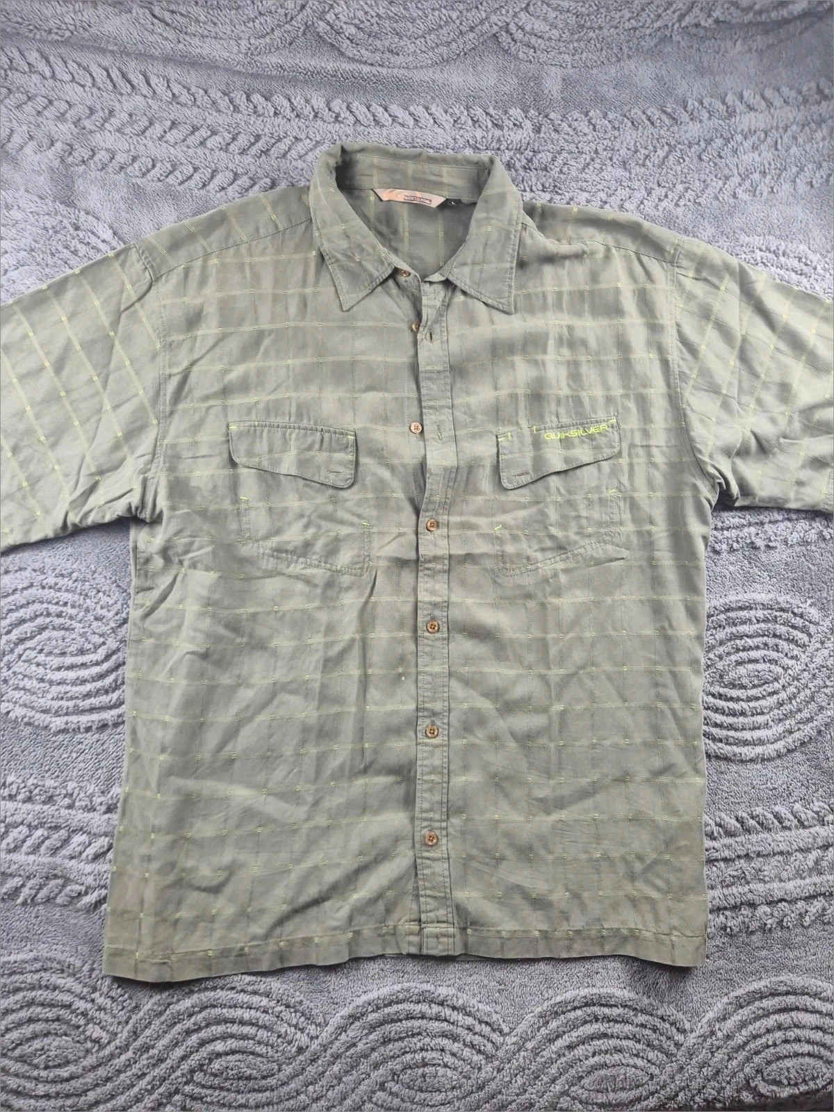 Chemise Quiksilver verte à carreaux taille L