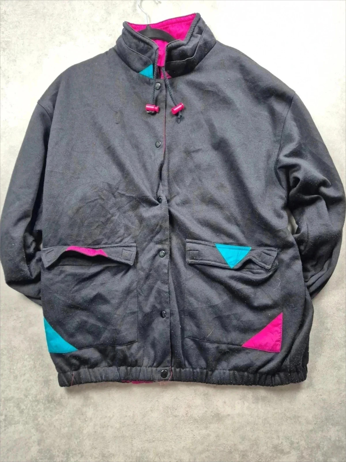 vestes réversible Basic editions Noir et Fushia Taille XL Y2K année 80