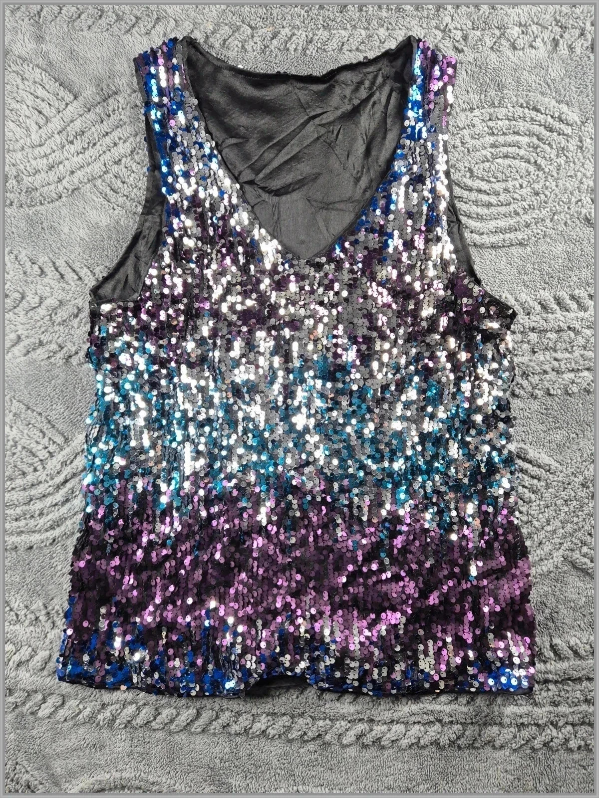 Débardeur Shein – Bleu & Violet à Paillettes – Taille S