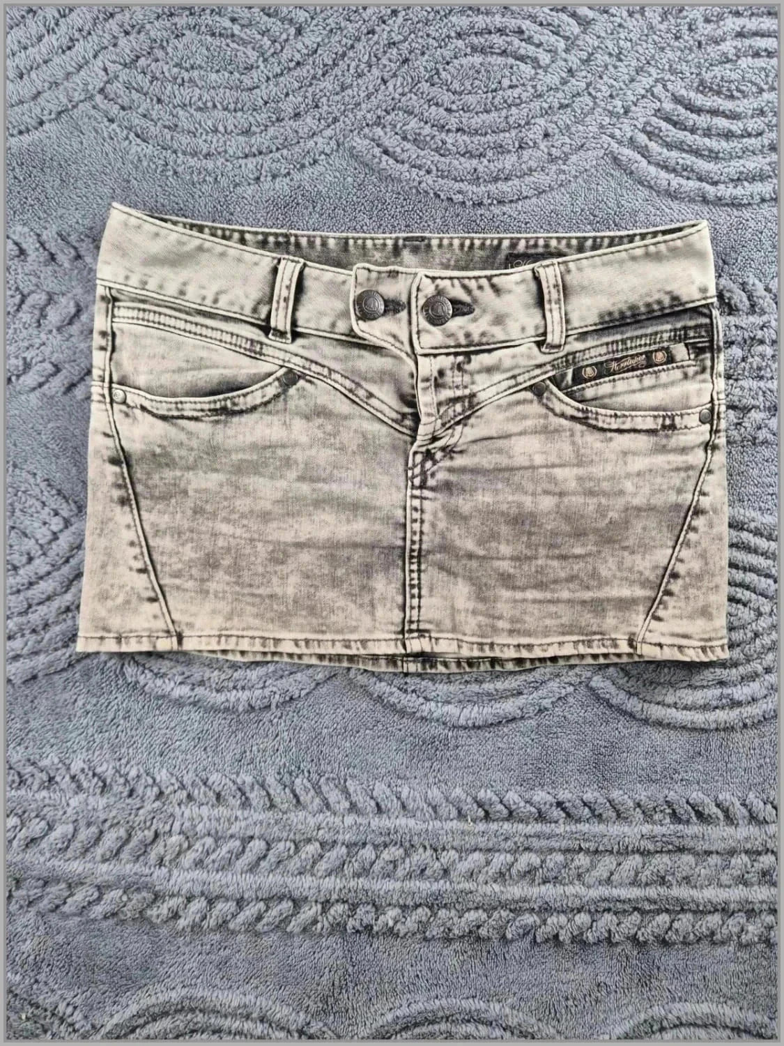 Mini Jupe en Jean Gris/Beige Herrlicher – Taille 38