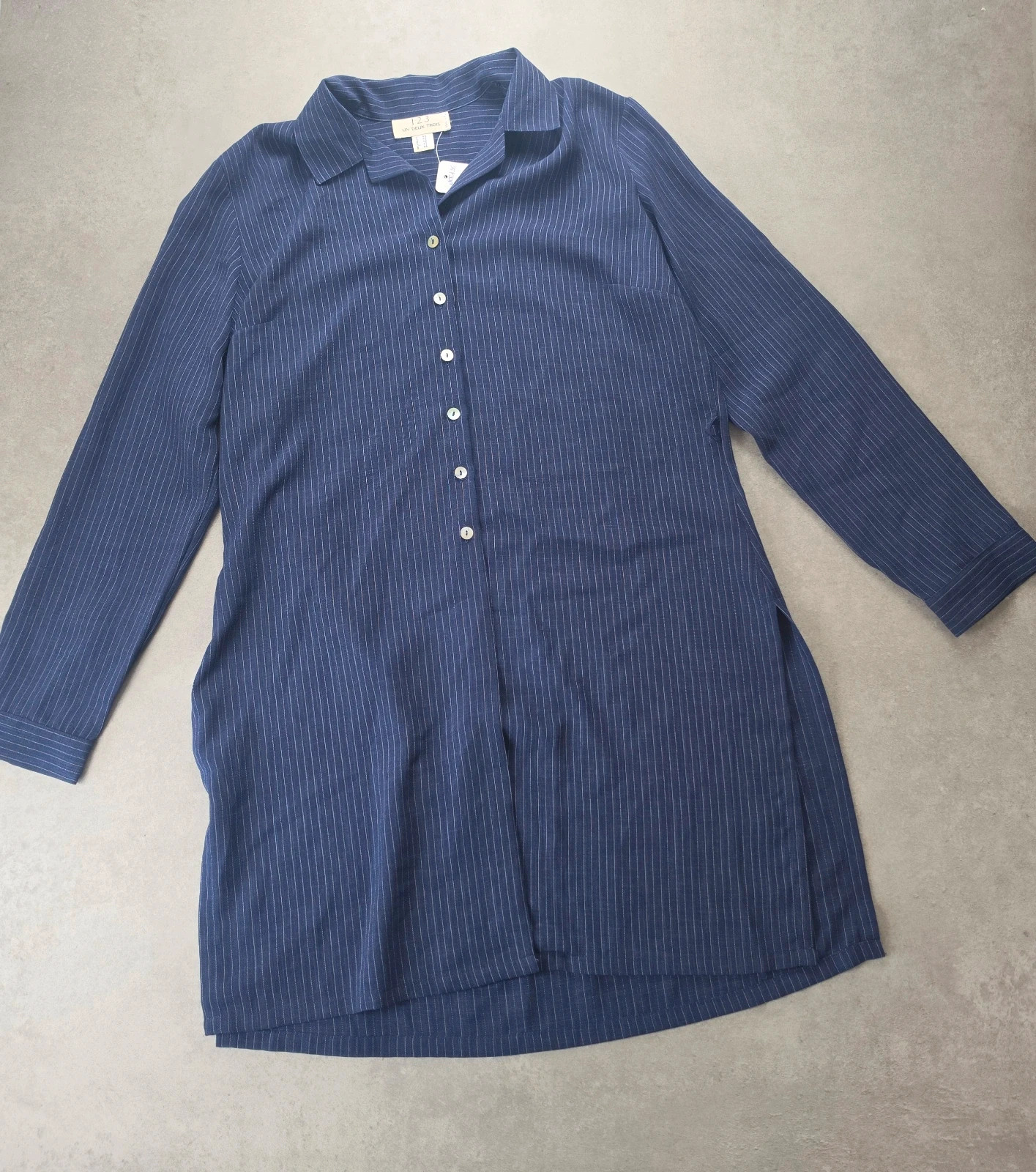 Chemise tunique 1.2.3 rayée bleu marine 44 UOT136