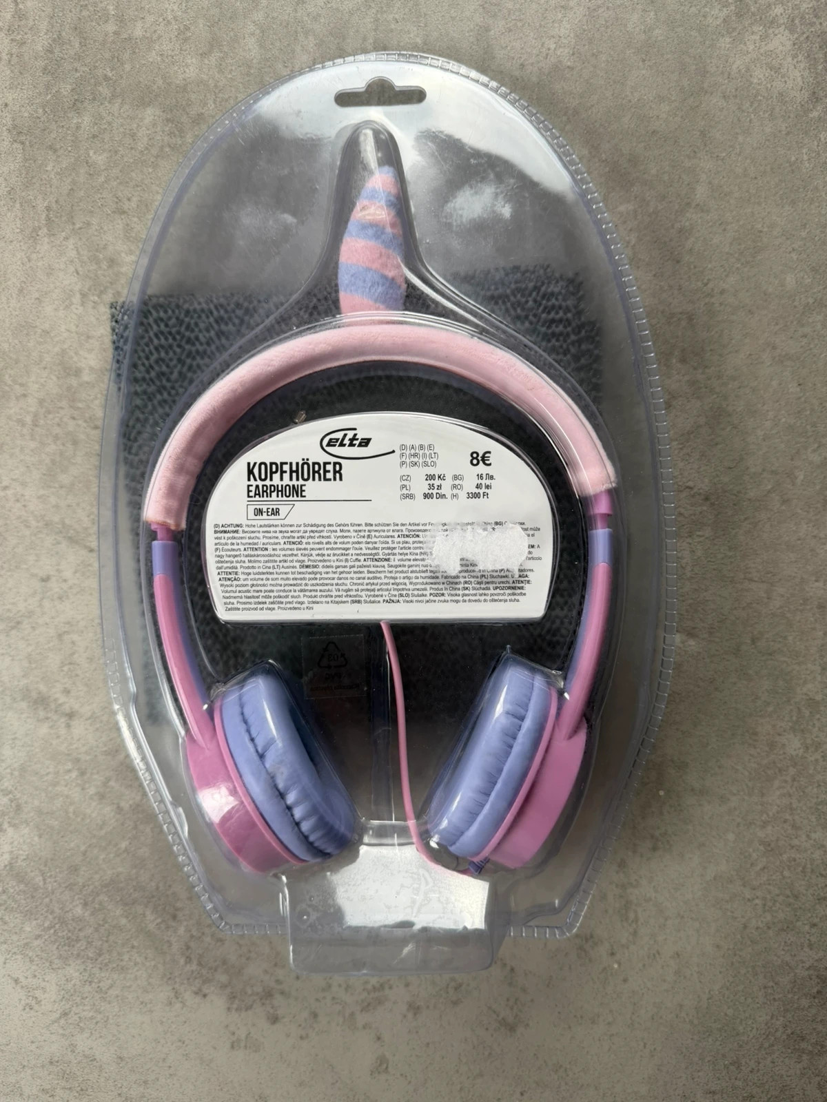 Casque audio enfant Elta licorne rose bleu on-ear