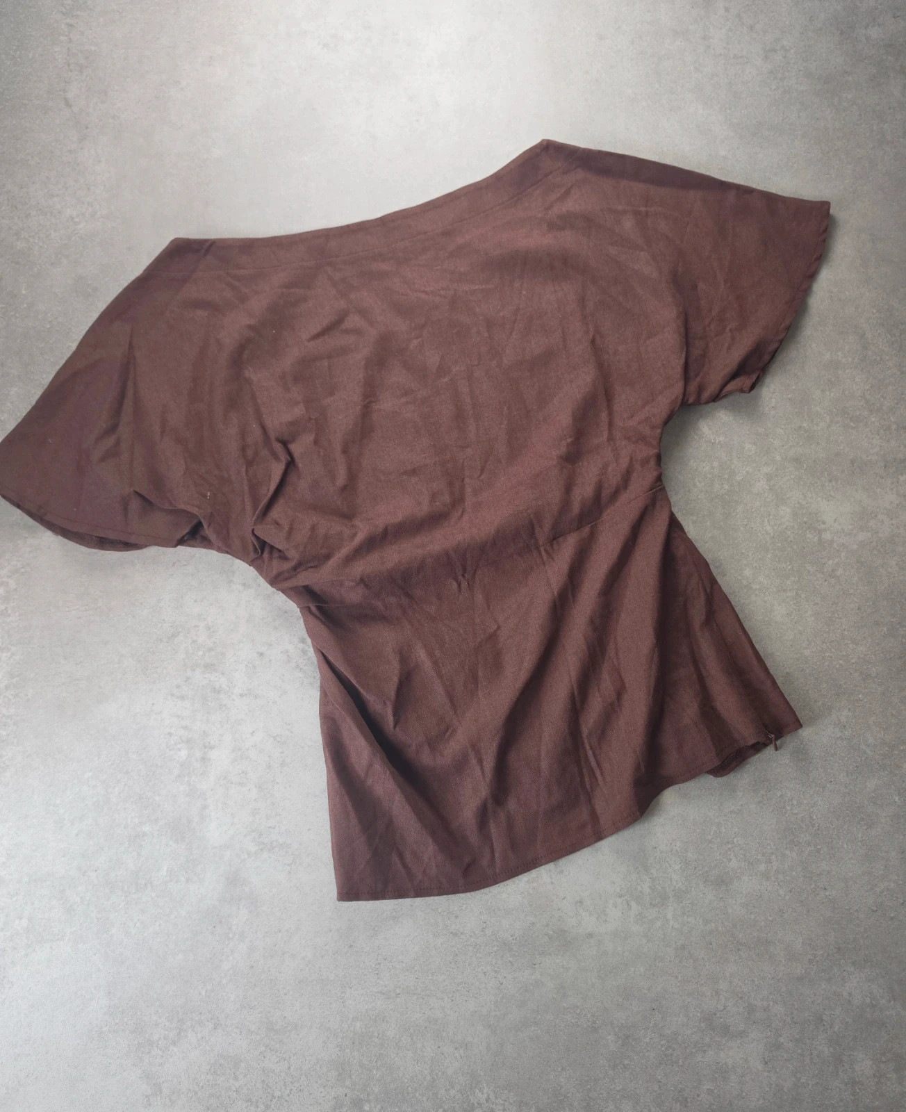 Top Dazy asymétrique manches courtes marron M DAZ1560