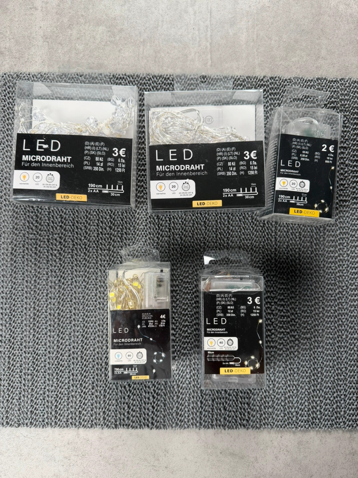 Lot 5 guirlandes LED micro fil TEDI neuves déco Noël