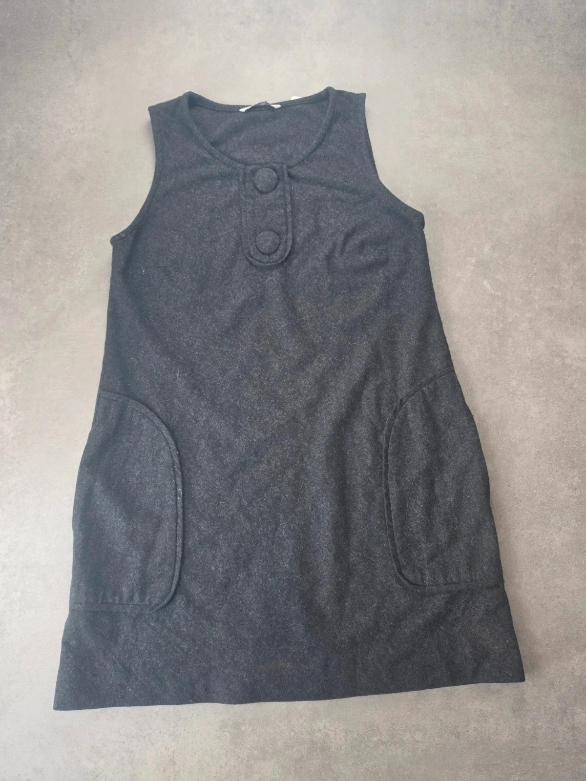 Robe Xanaka laine grise sans manches taille L XAN1103