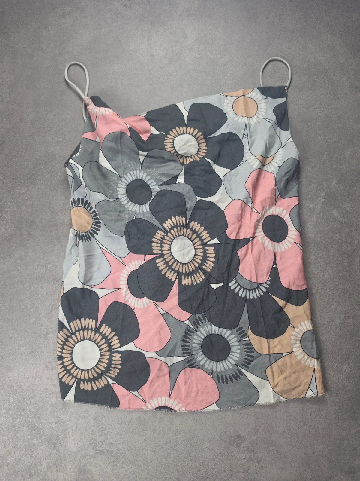 Top Garçonne fleuri rose gris TU GAR1111