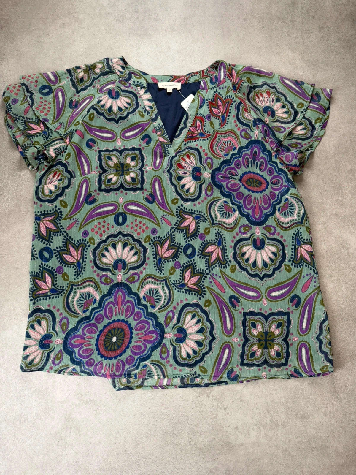 Blouse Grain de Malice paisley vert taille 40 GDM67