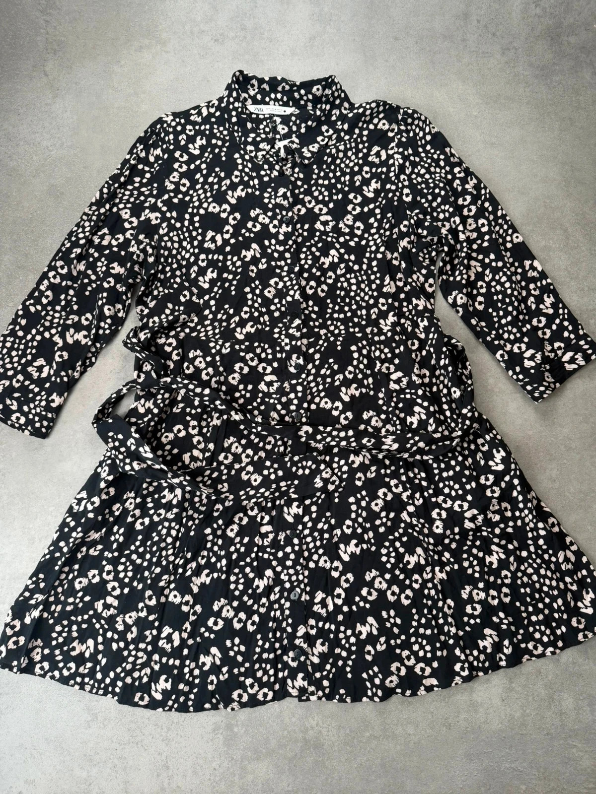 Robe chemise Zara imprimé léopard noir XL ZAR1138