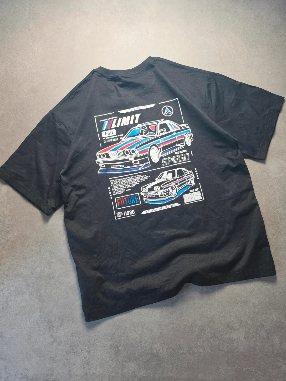 T-shirt oversize noir imprimé BMW E30 M Sport NB1547