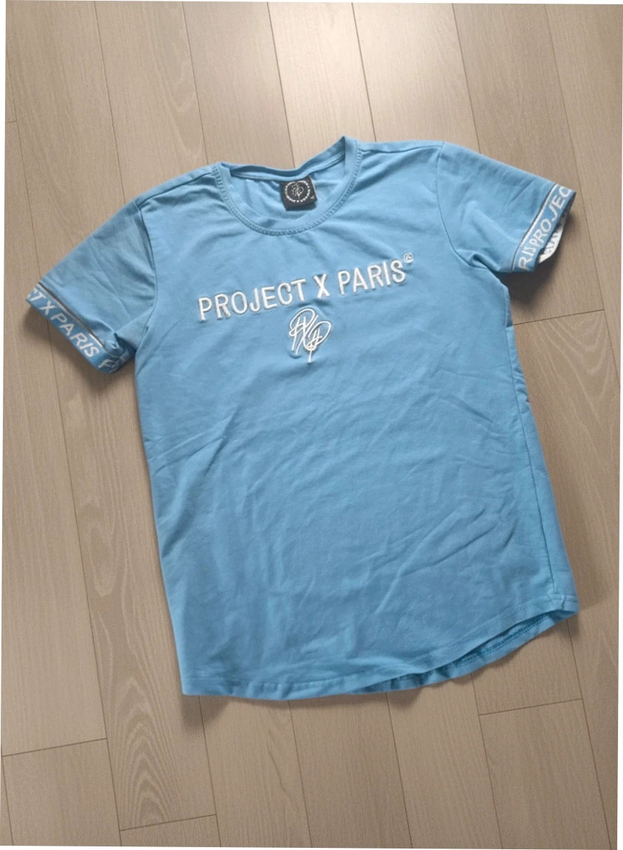 T-shirt Project X Paris bleu ciel brodé XS PXP190