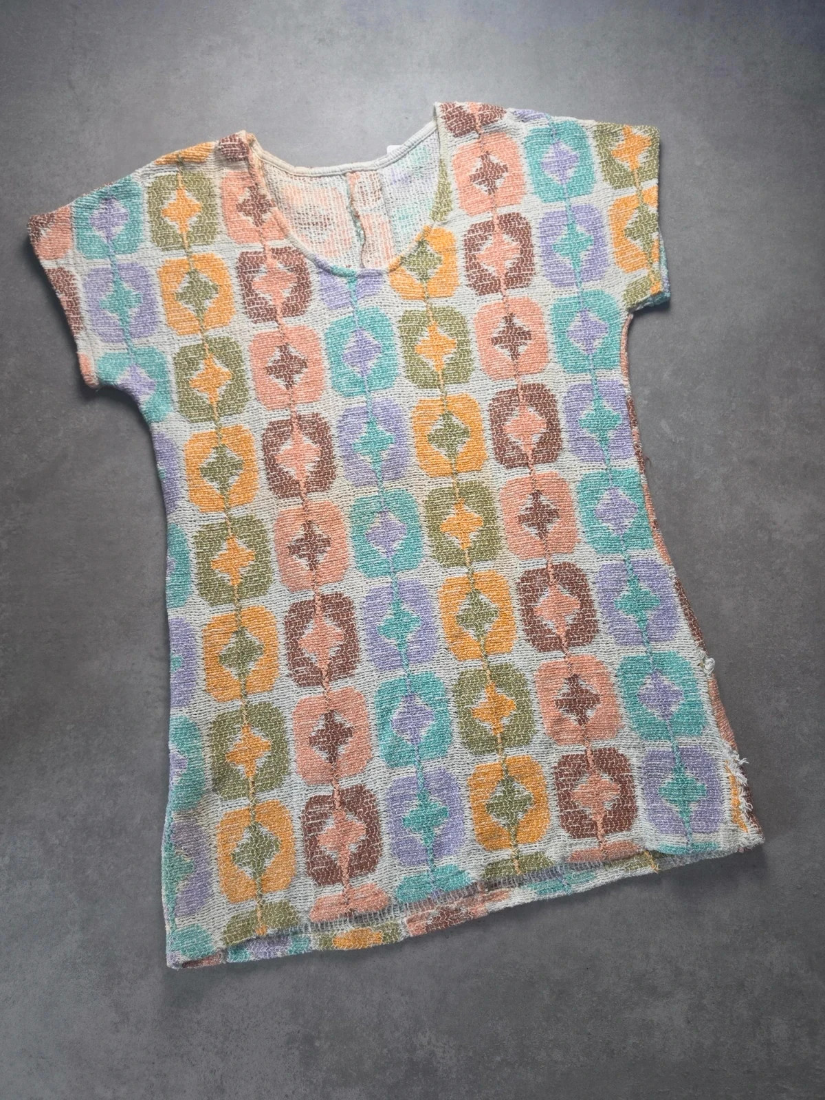 Top vintage tricot motifs géométriques M MB1131