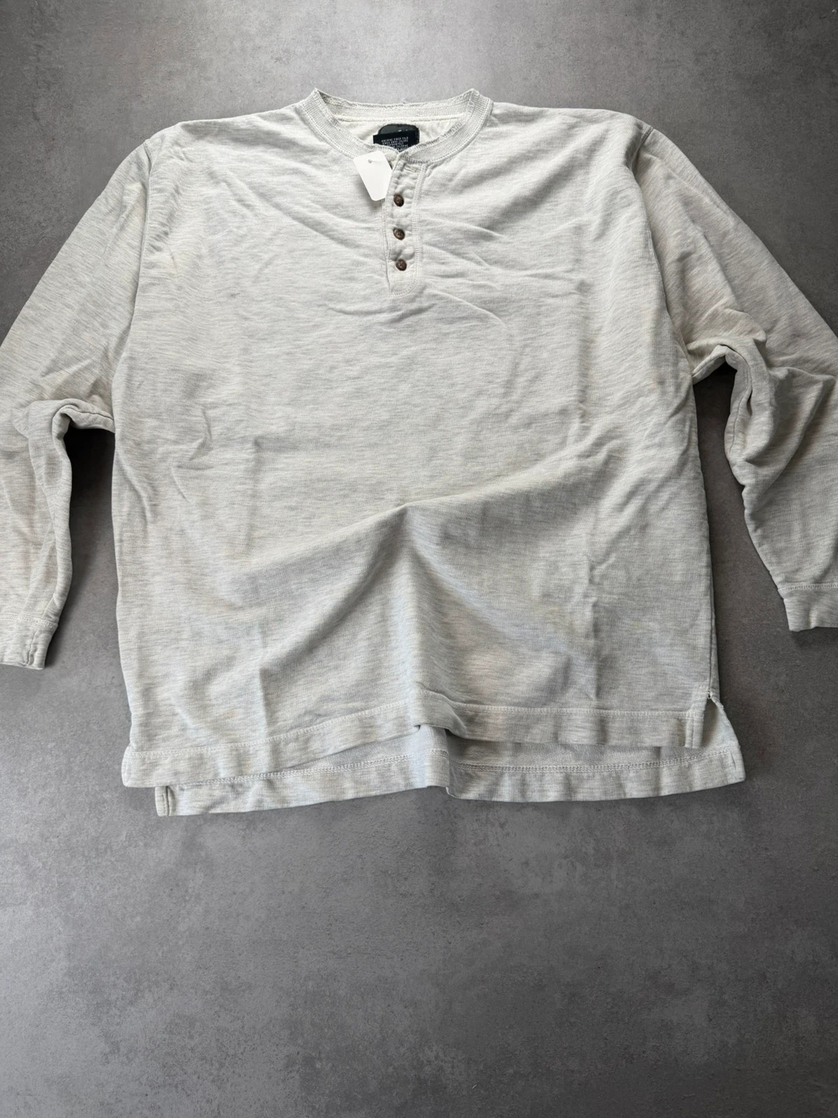 Henley Lee gris chiné coton manches longues L LEVI030