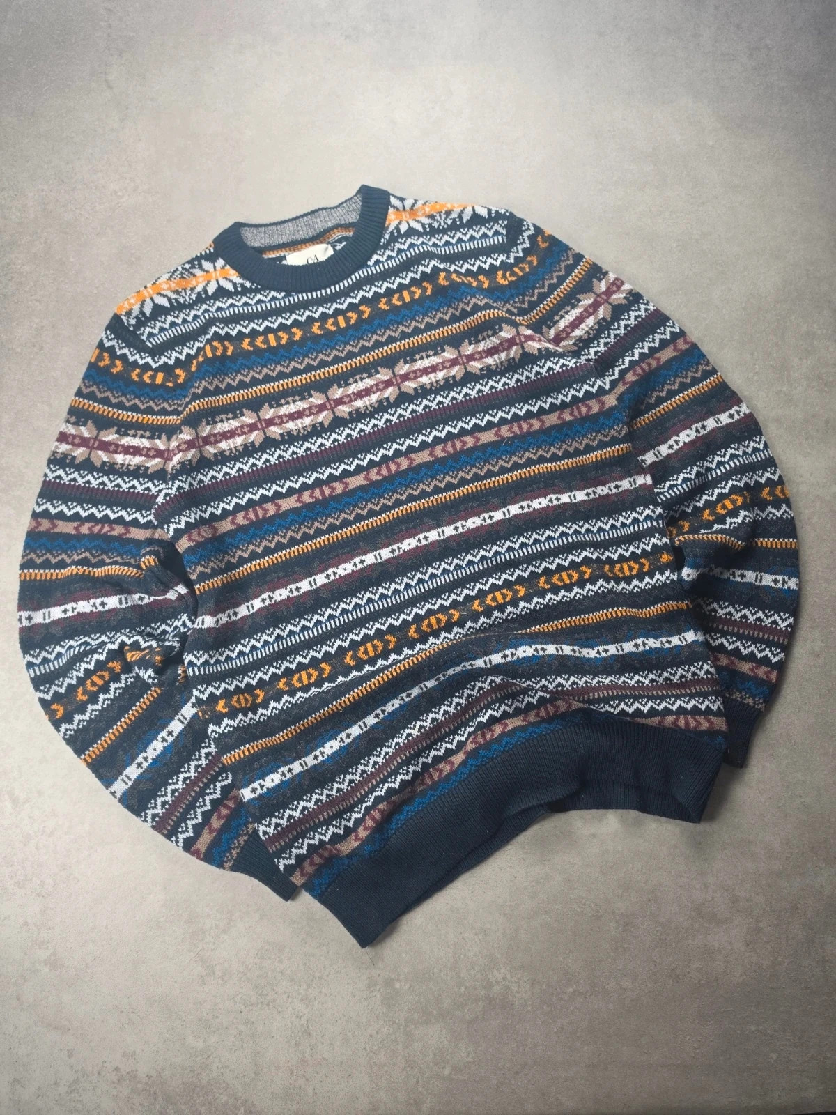 Pull C&A jacquard multicolore vintage M PCA0K