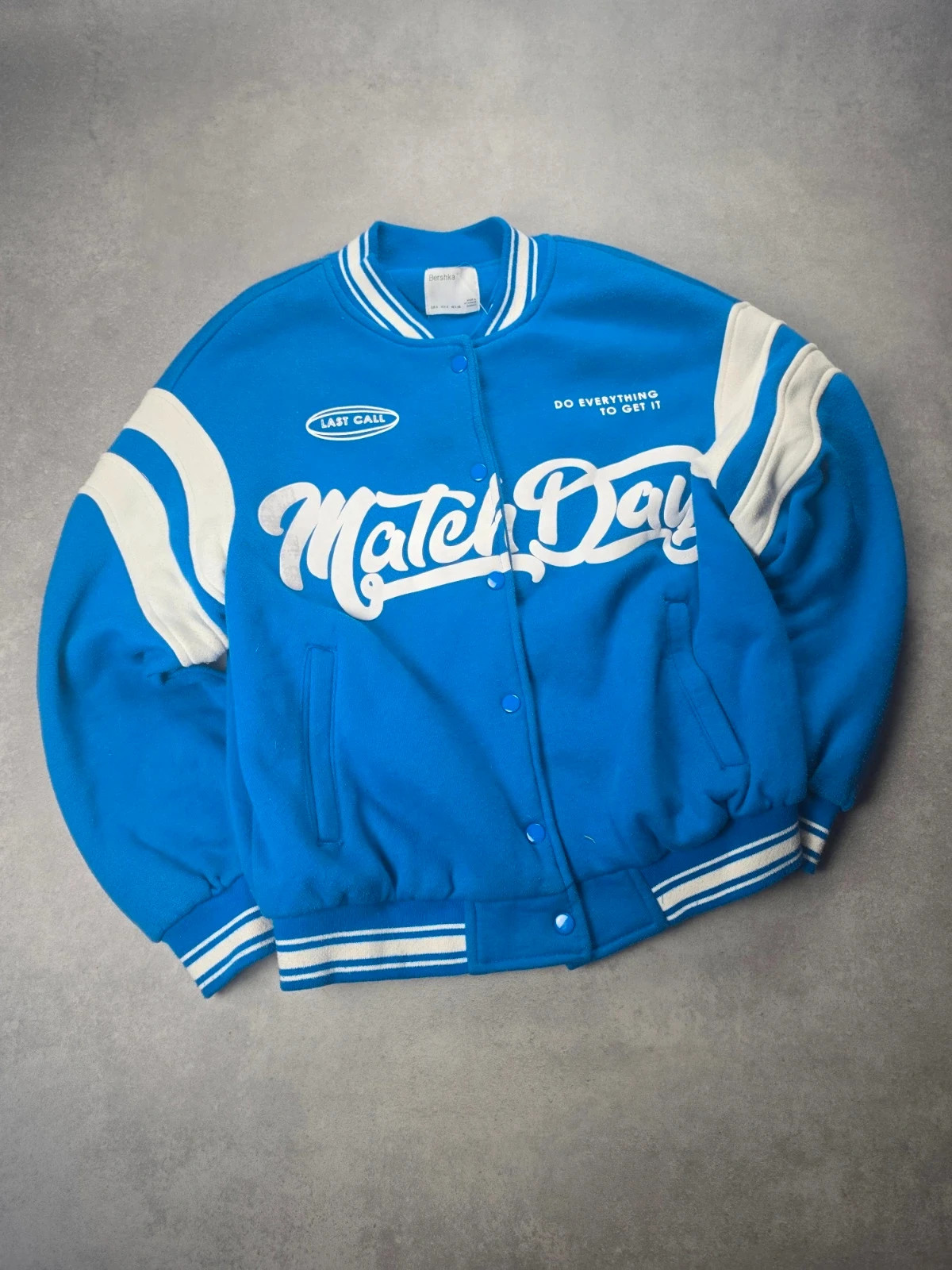 Veste teddy Bershka Match Day bleu S