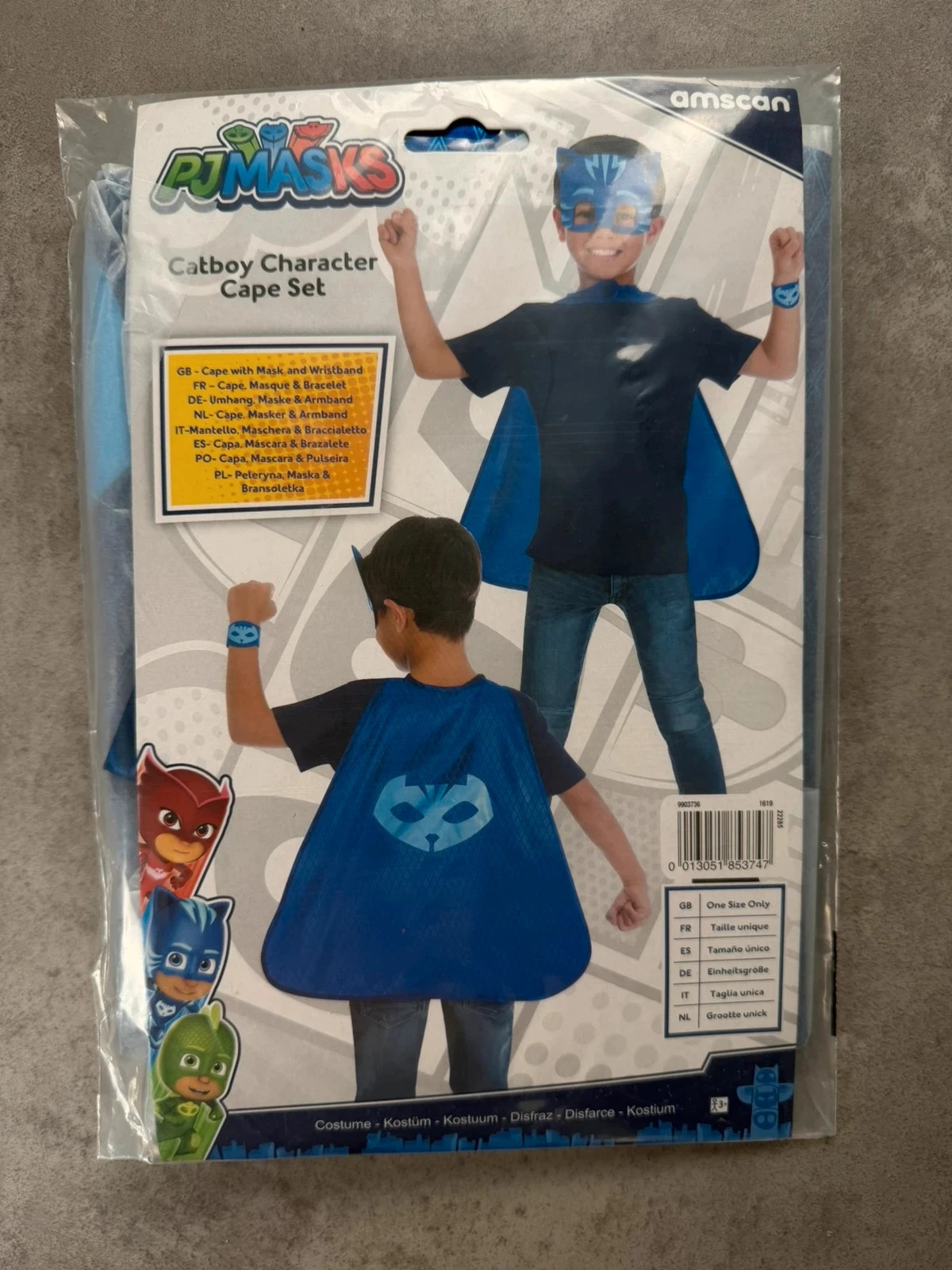 Déguisement Catboy PJ Masks cape masque bracelet enfant