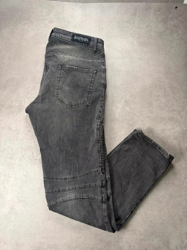 Jean Balmain Paris biker noir taille 48 BAL0615