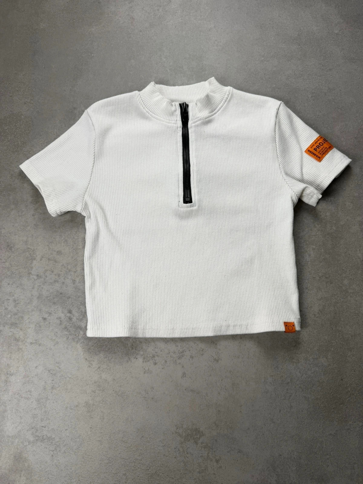 Top Project X Paris crop côtelé blanc zip S