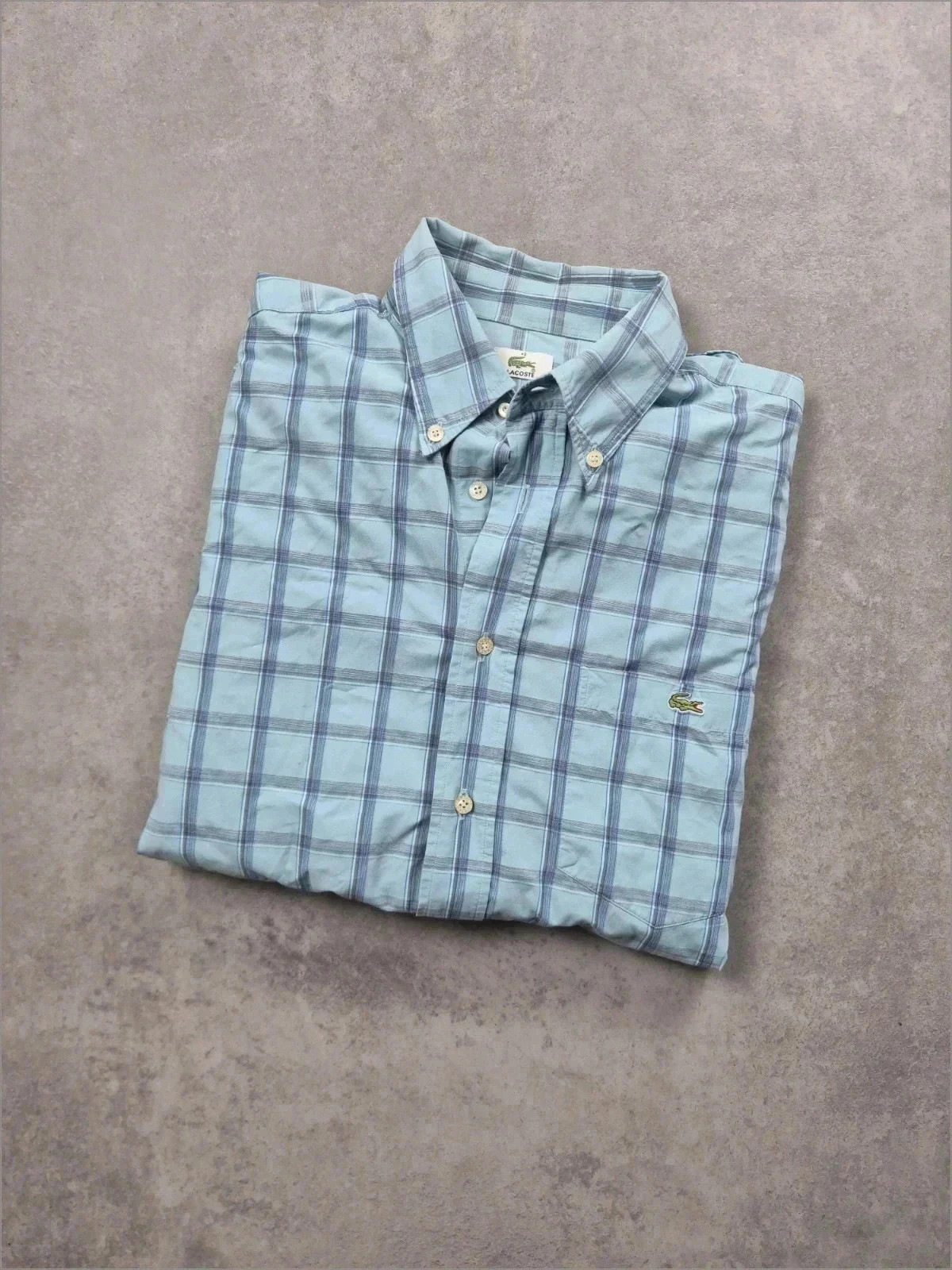 Chemise manche longue à carreau Lacoste Bleu Taille XL